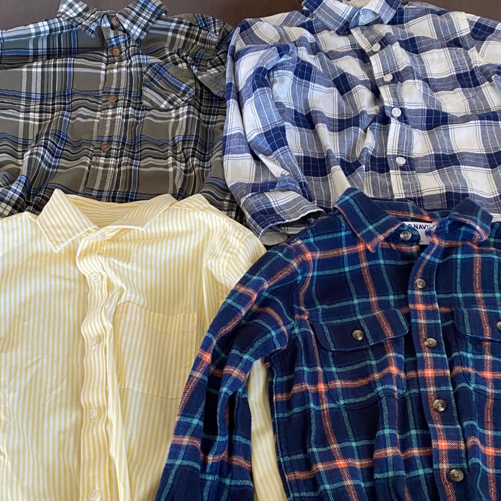 4 button up shirts